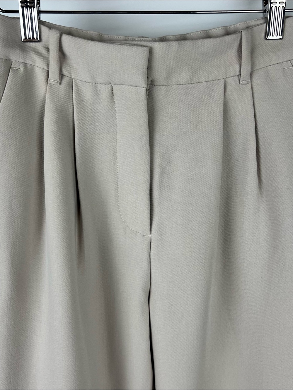 Abercrombie & Fitch Sloane Tailored Wide Leg Dress Pants Beige Cream Size 2 - Picture 5 of 9